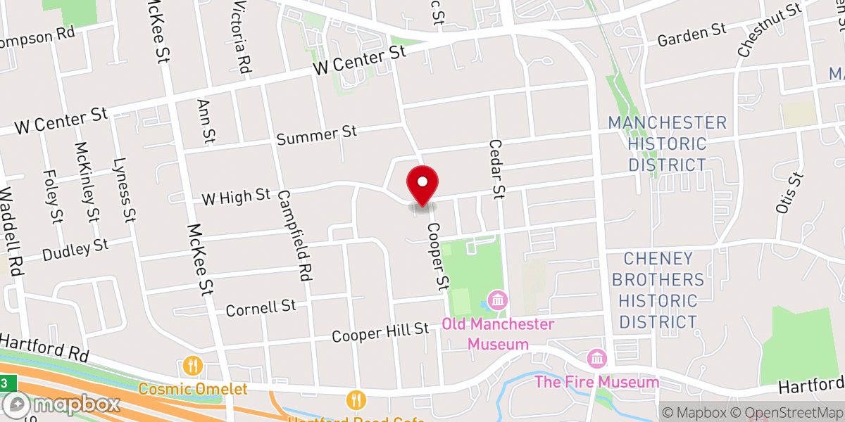 Map showing location of Zion Evangelical Lutheran Church