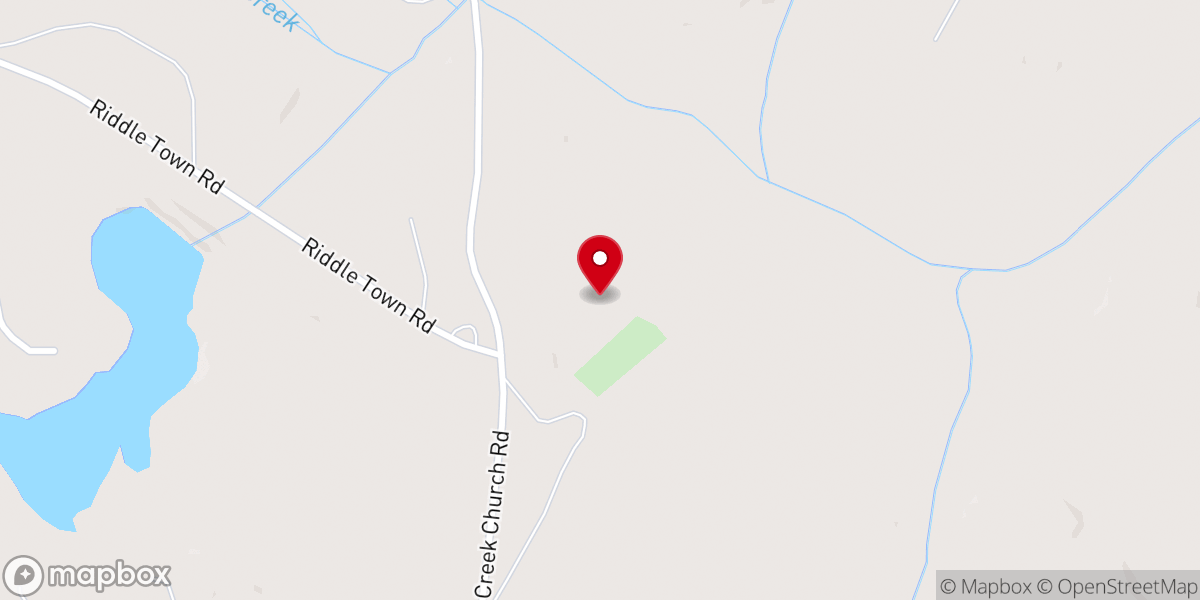 Map showing location of Warrior Creek Baptist Church