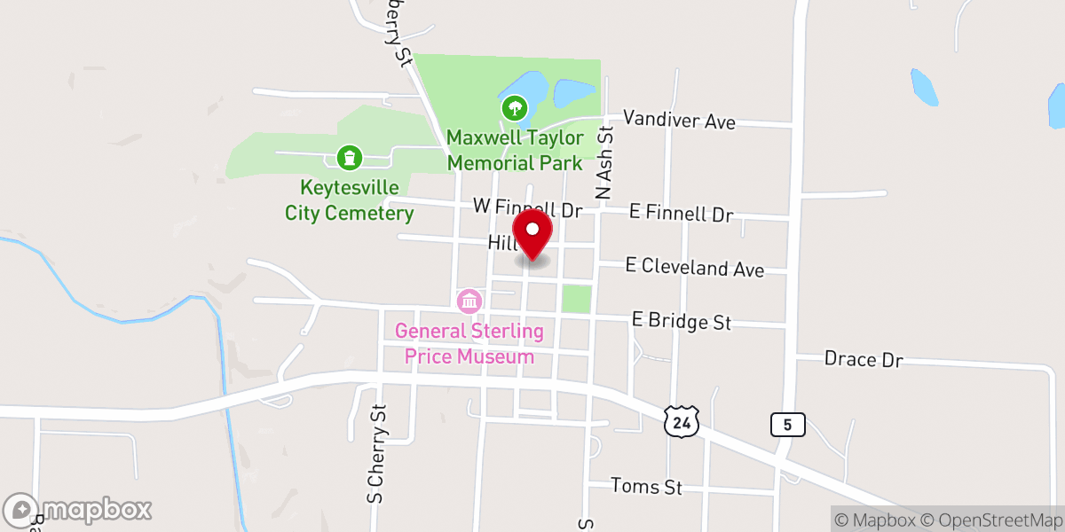 Map showing location of United Methodist Church