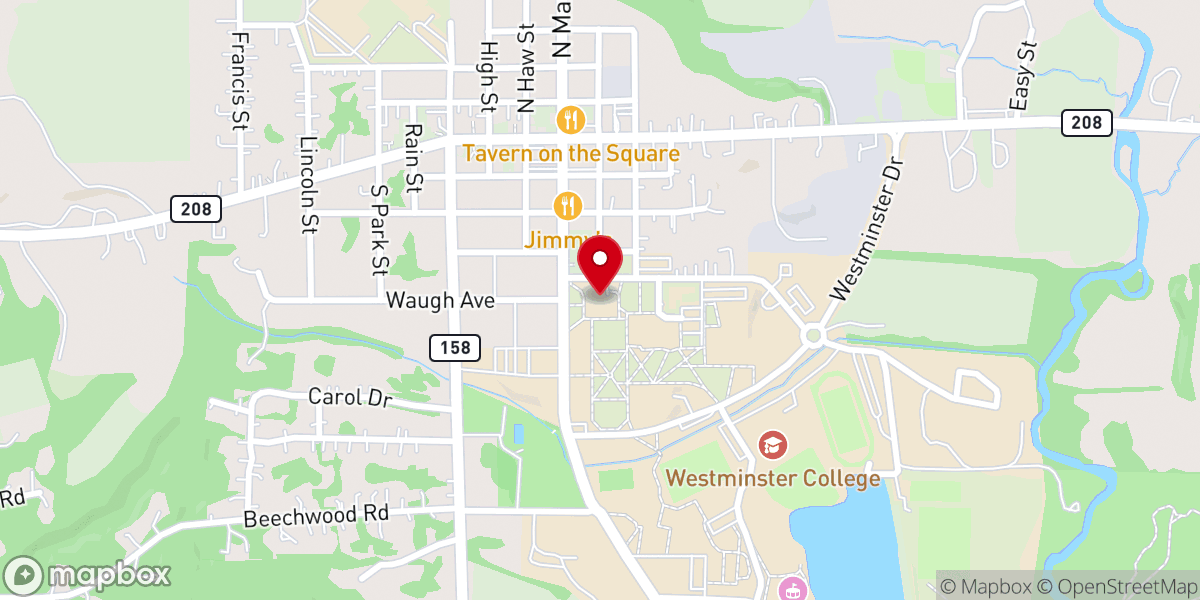Map showing location of Westminster College