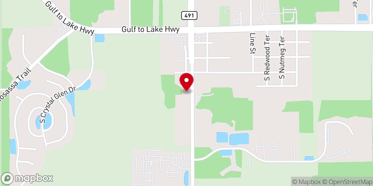 Map showing location of First Baptist Church Lecanto