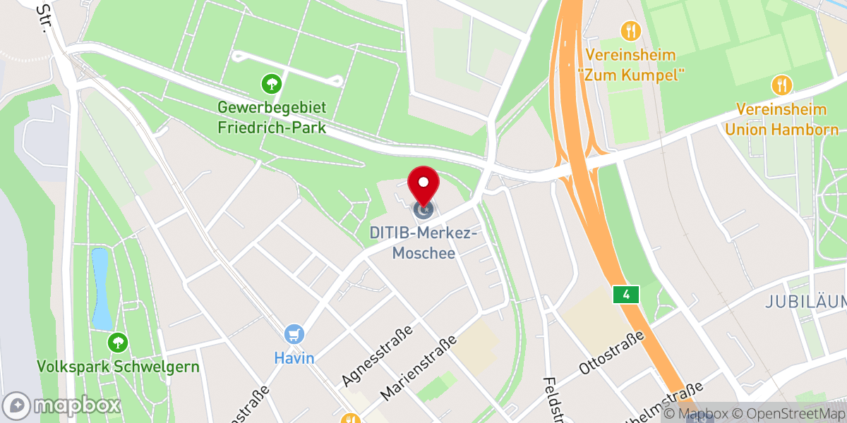 Map showing location of Zentralmoschee Duisburg-Marxloh