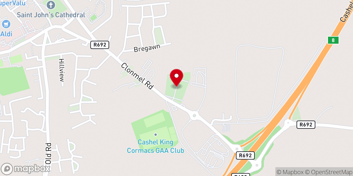 Map showing location of Cormac's Cemetery