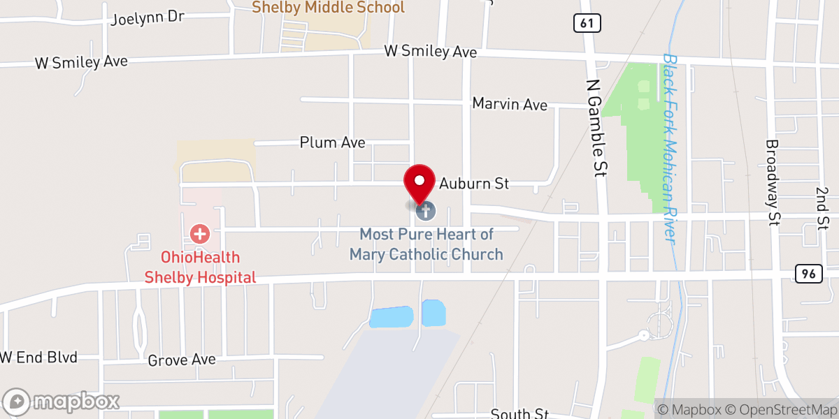 Map showing location of Most Pure Heart Of Mary Church