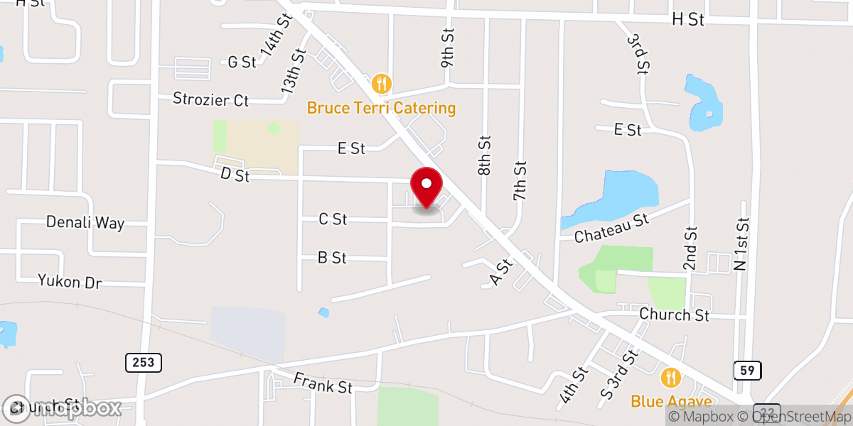 Map showing location of Chaffee Crossing Baptist Church