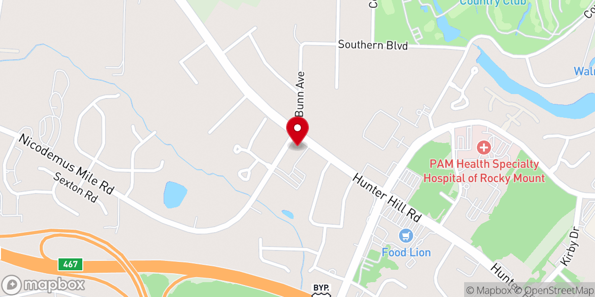 Map showing location of Parkwood Baptist Church