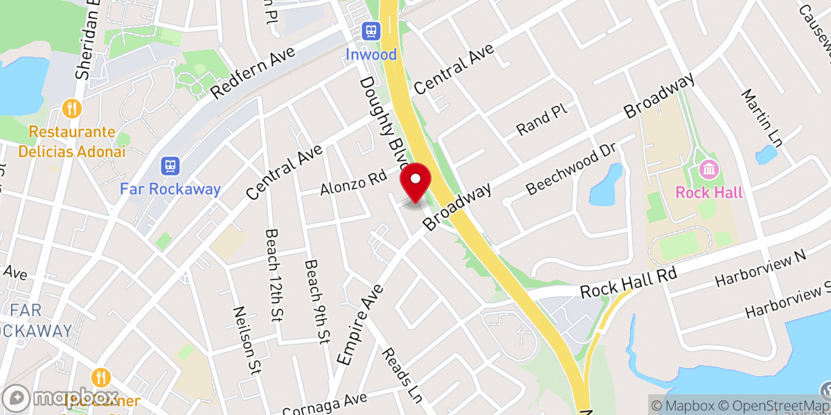 Map showing location of Bostoner Bais Medrash of Lawrence