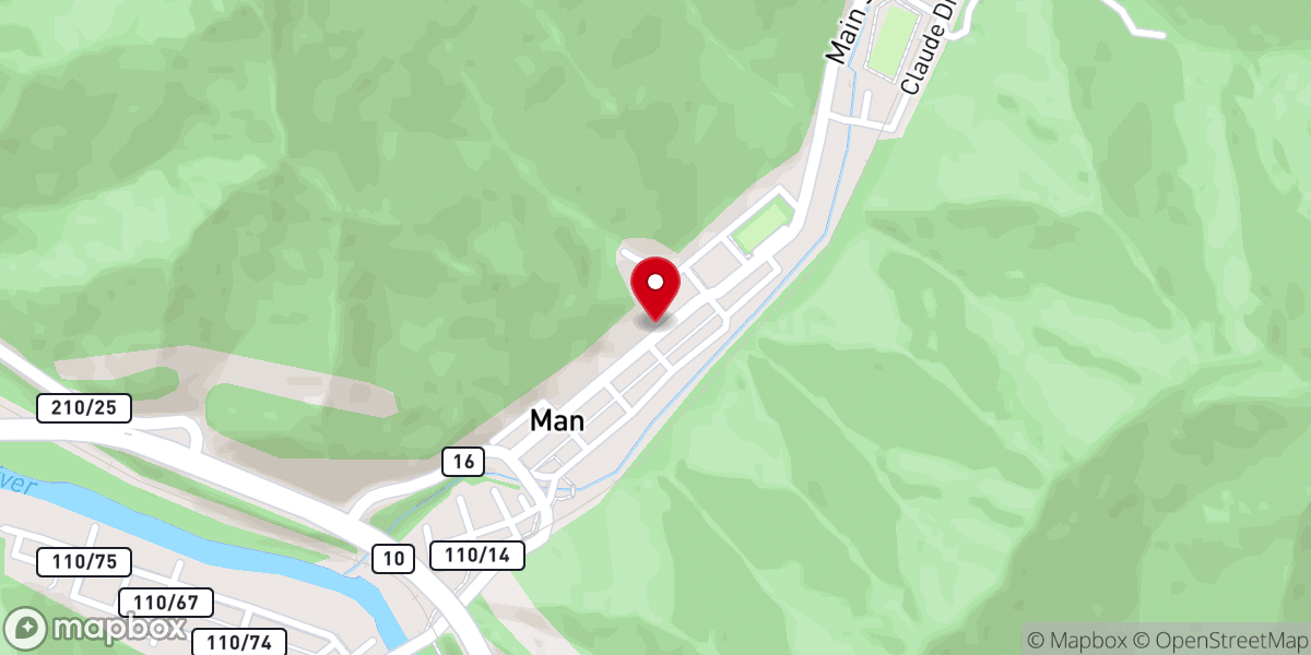 Map showing location of Man Church of the Nazarene