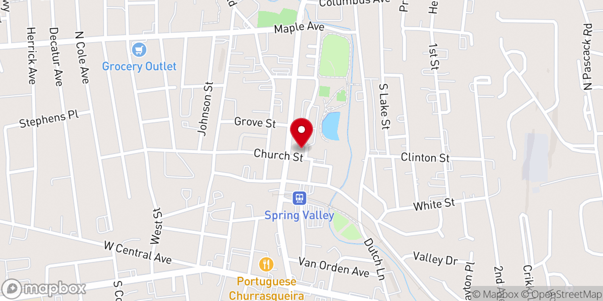 Map showing location of Church of God of Spring Valley