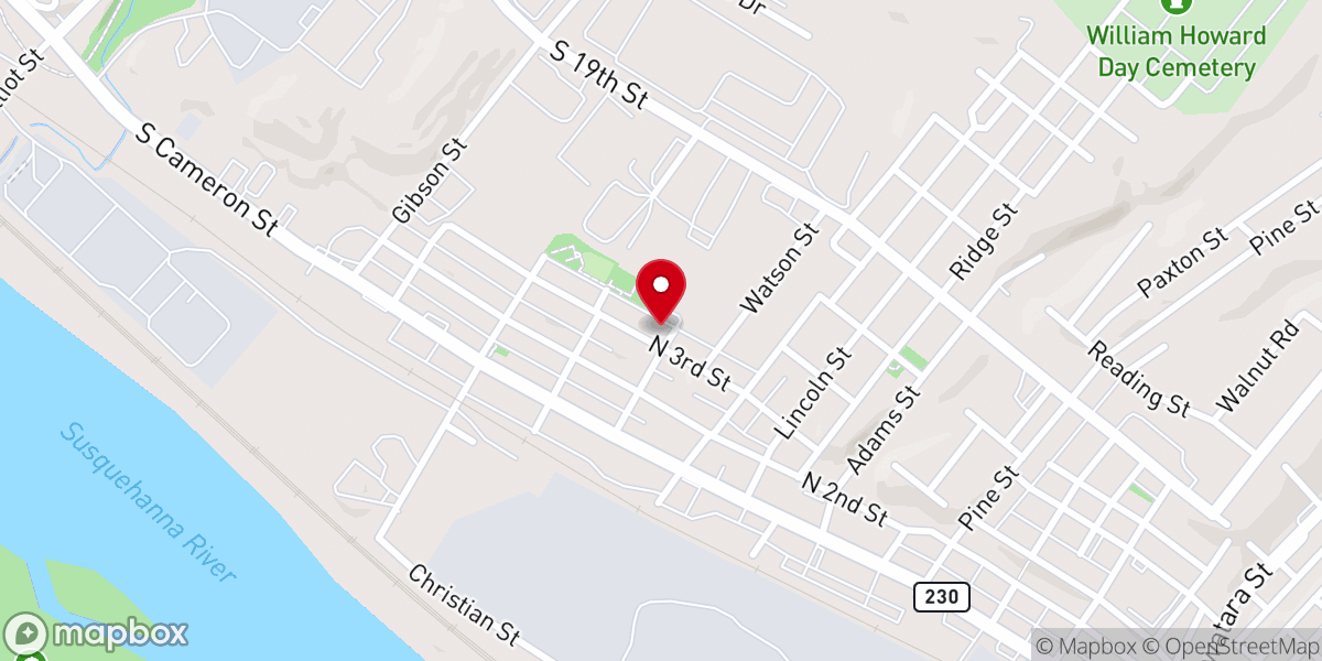 Map showing location of Steelton Mennonite Church