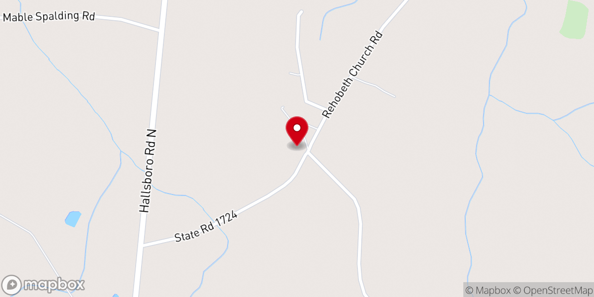 Map showing location of Rehobeth AME Zion Church