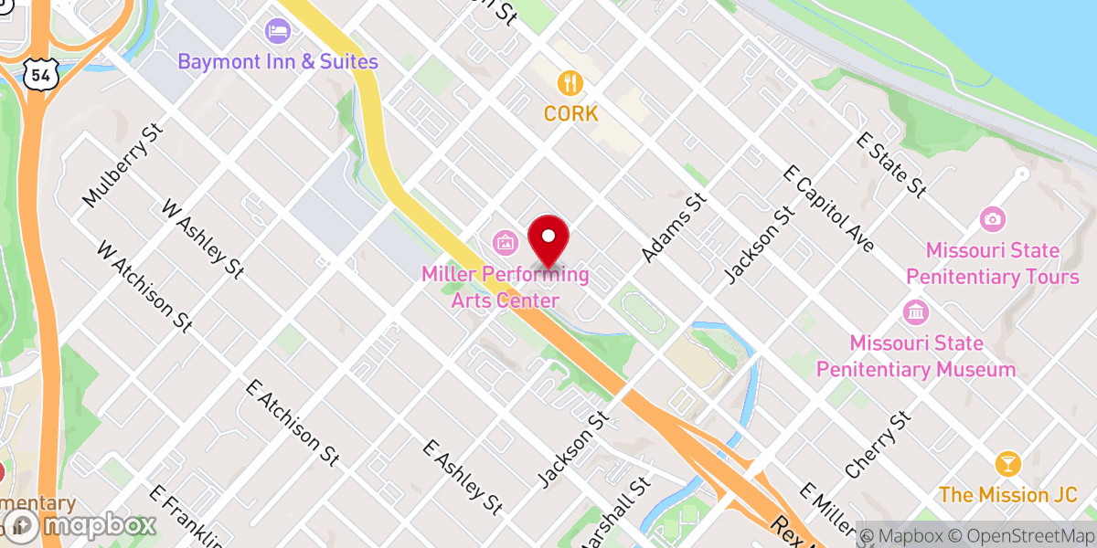 Map showing location of Second Baptist Church