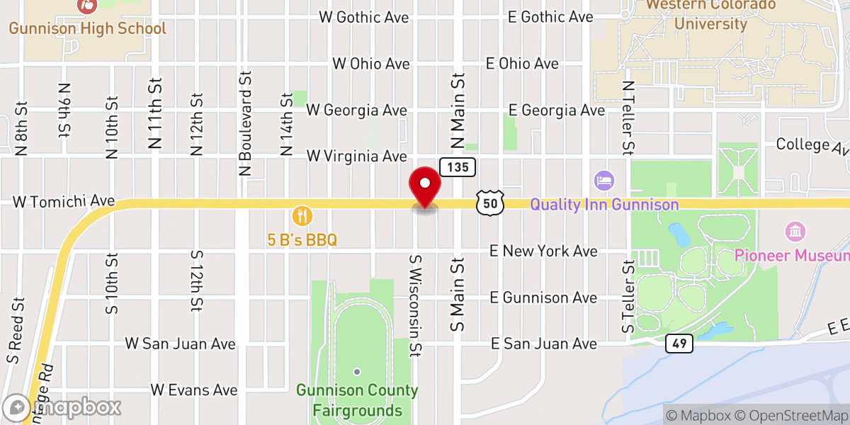Map showing location of The Door CFC Gunnison