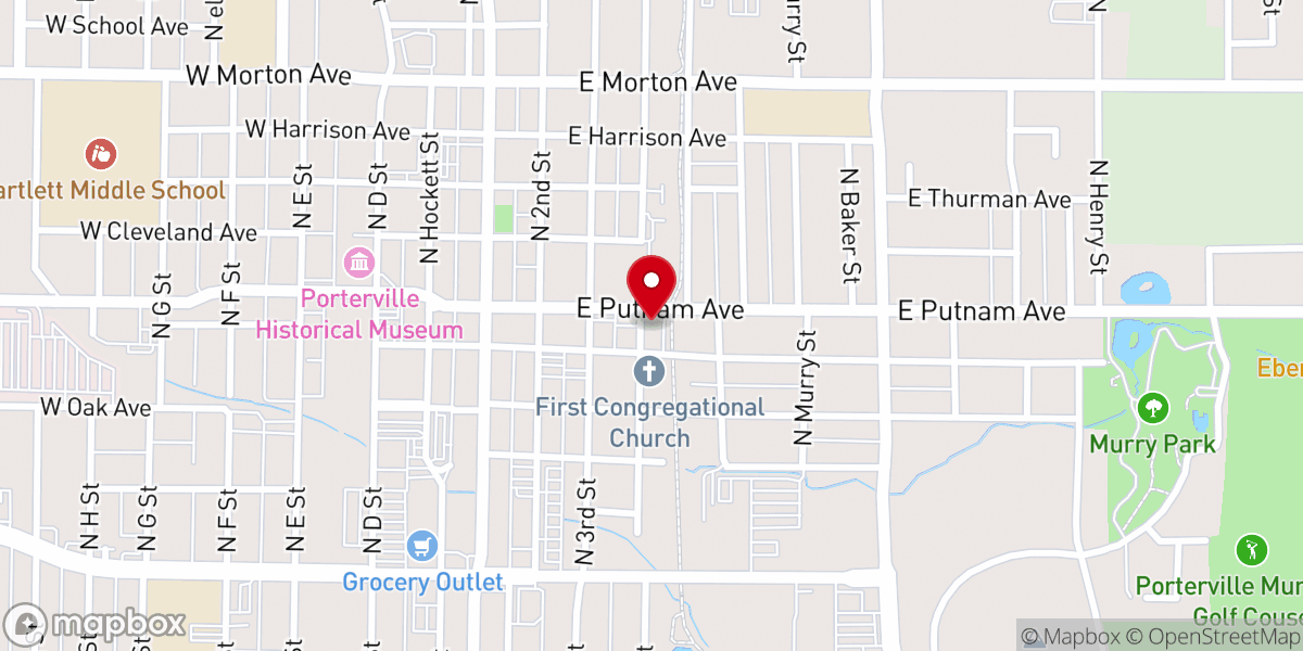Map showing location of First Missionary Baptist Church