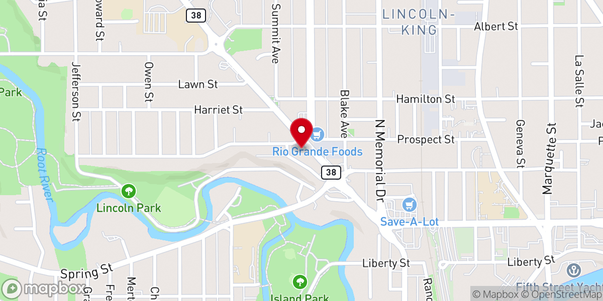 Map showing location of Racine Church of God of Prophecy