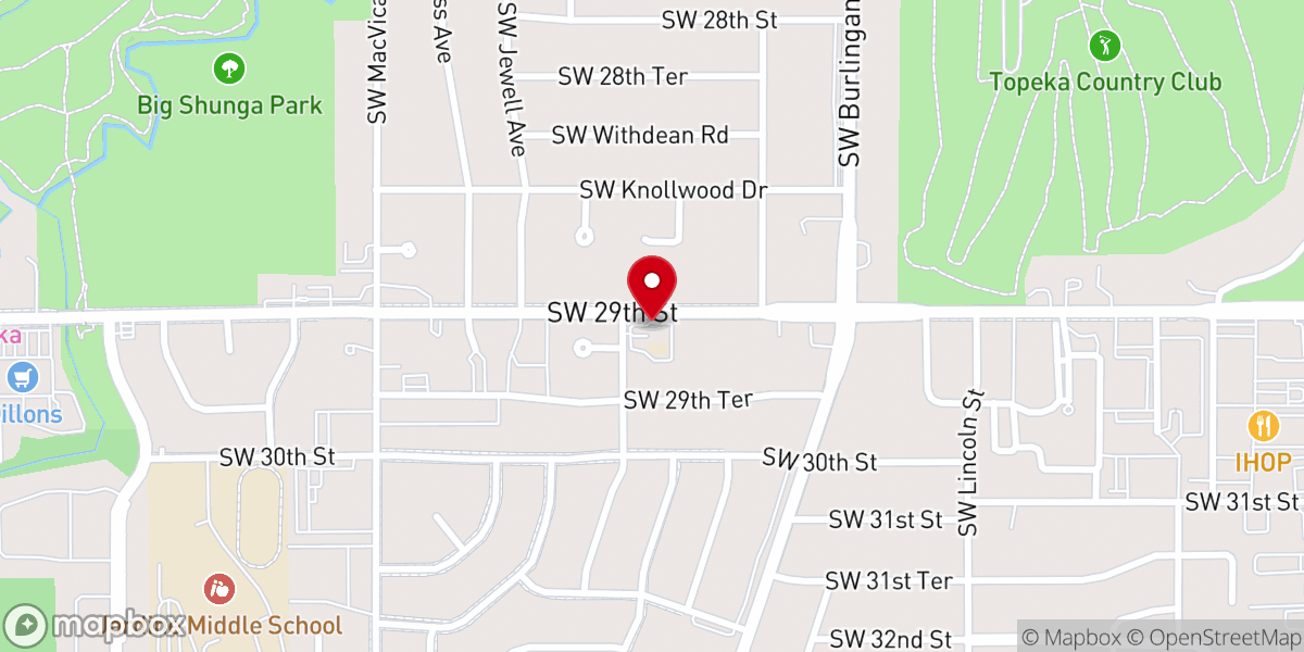 Map showing location of South Knollwood Baptist Church