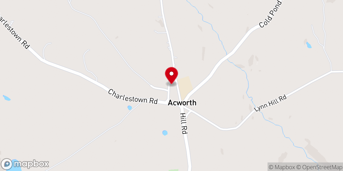 Map showing location of Acworth Congregational Church