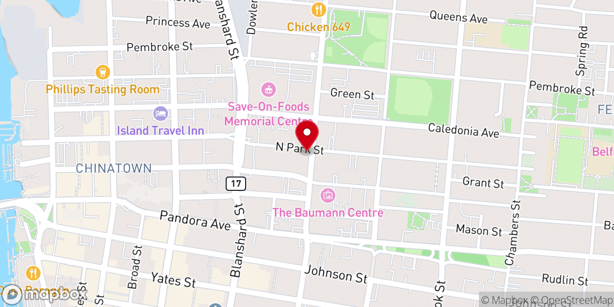Map showing location of First Baptist Church