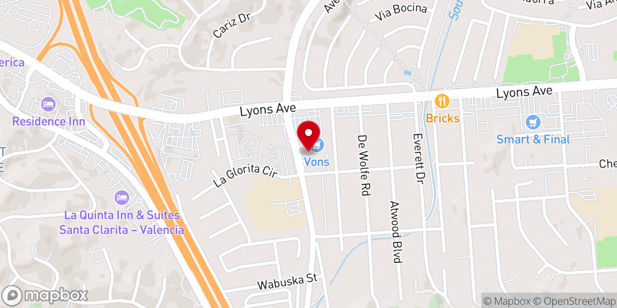 Map showing location of South Hills Santa Clarita