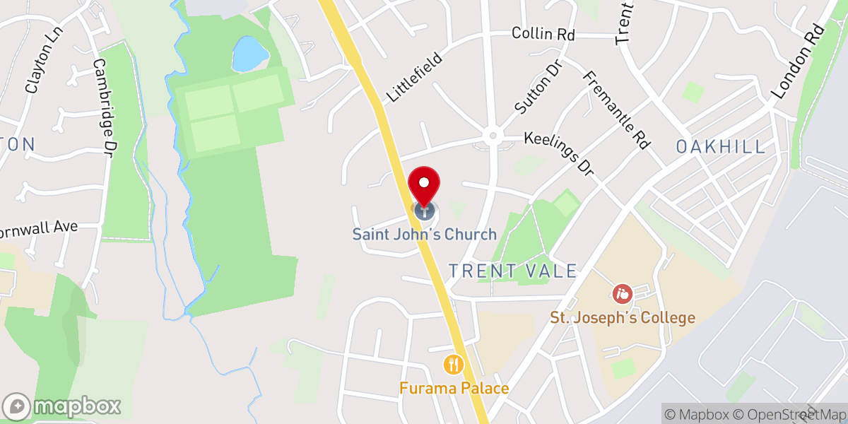 Map showing location of Saint John's Church Trent Vale