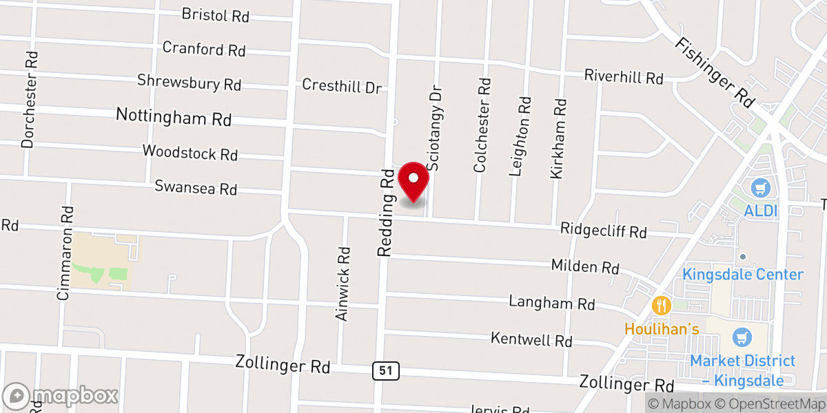 Map showing location of Covenant Presbyterian Church
