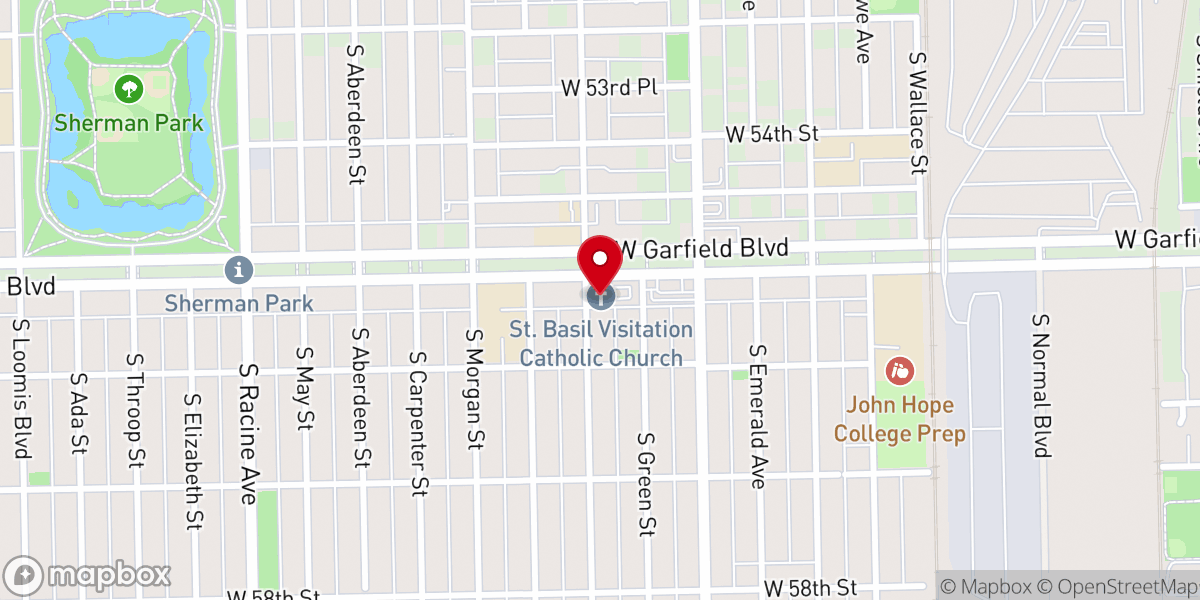 Map showing location of St Basil-Visitation Catholic Church