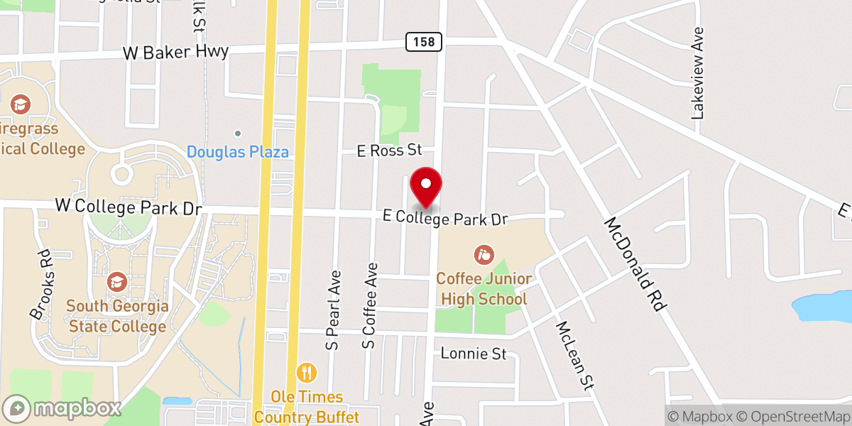 Map showing location of Everette Chapel Christian Methodist Episcopal Church