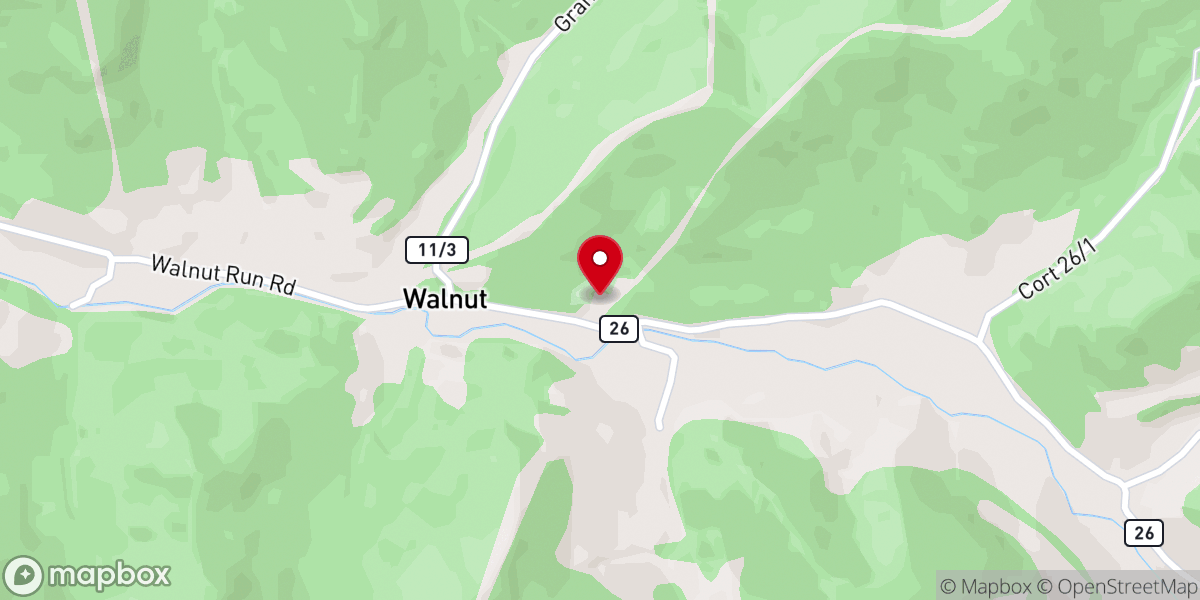 Map showing location of Walnut Memorial Church