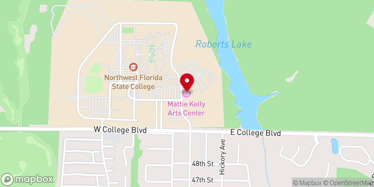 Map showing location of Mattie Kelly Arts Center