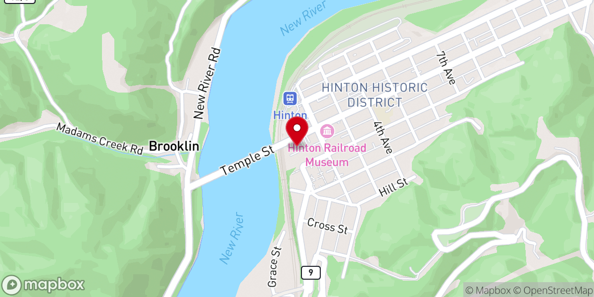 Map showing location of First Baptist Church