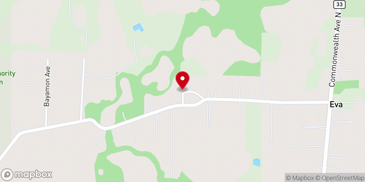 Map showing location of Green Pond Baptist Church