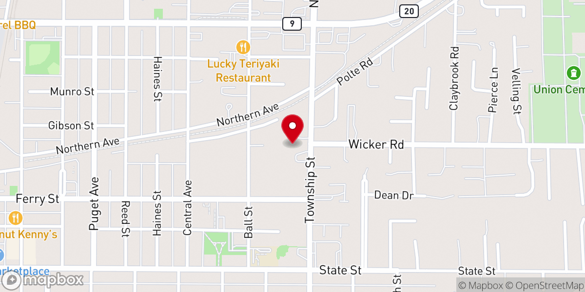 Map showing location of Cascade Christian Church