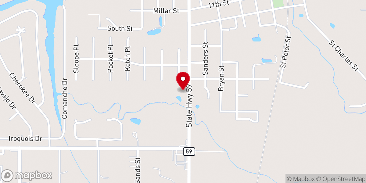 Map showing location of Trinity Baptist Church