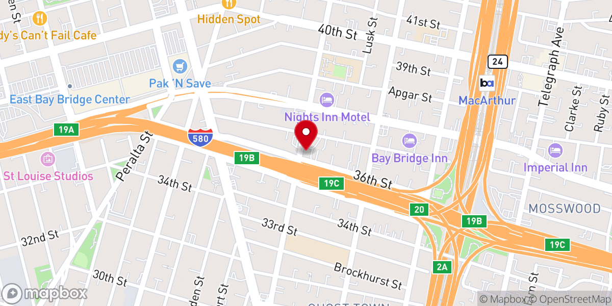 Map showing location of New Hope Baptist Church