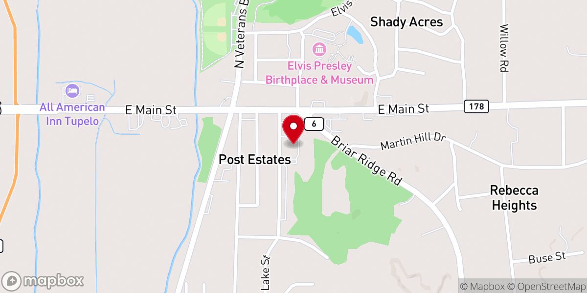 Map showing location of East Heights Baptist Church
