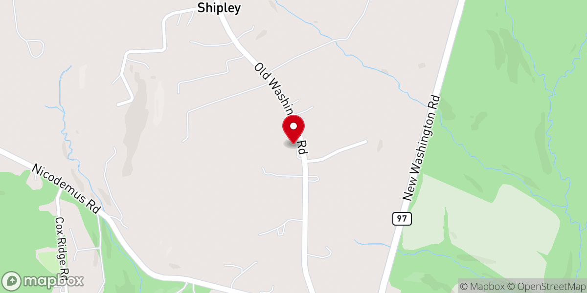 Map showing location of Zion United Methodist Church of Shipley