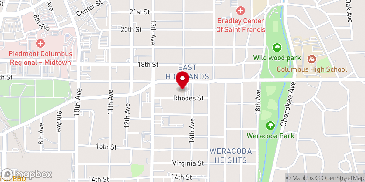 Map showing location of The Fort Church at Eastern Heights