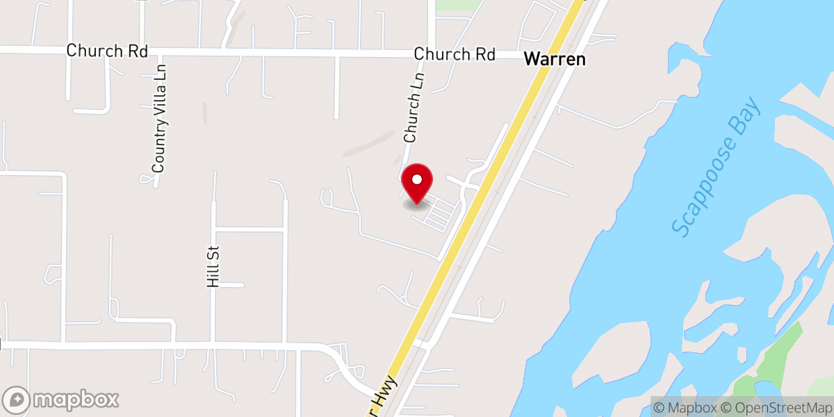 Map showing location of Warren Community Fellowship