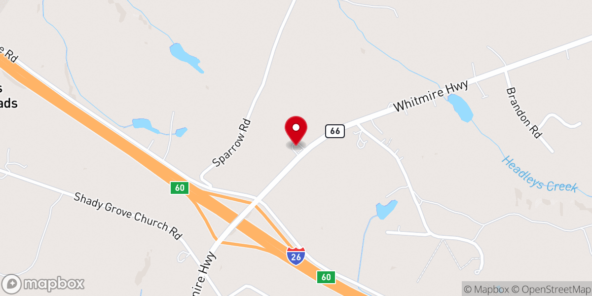 Map showing location of Bonds Crossroads Pentecostal Holiness Church
