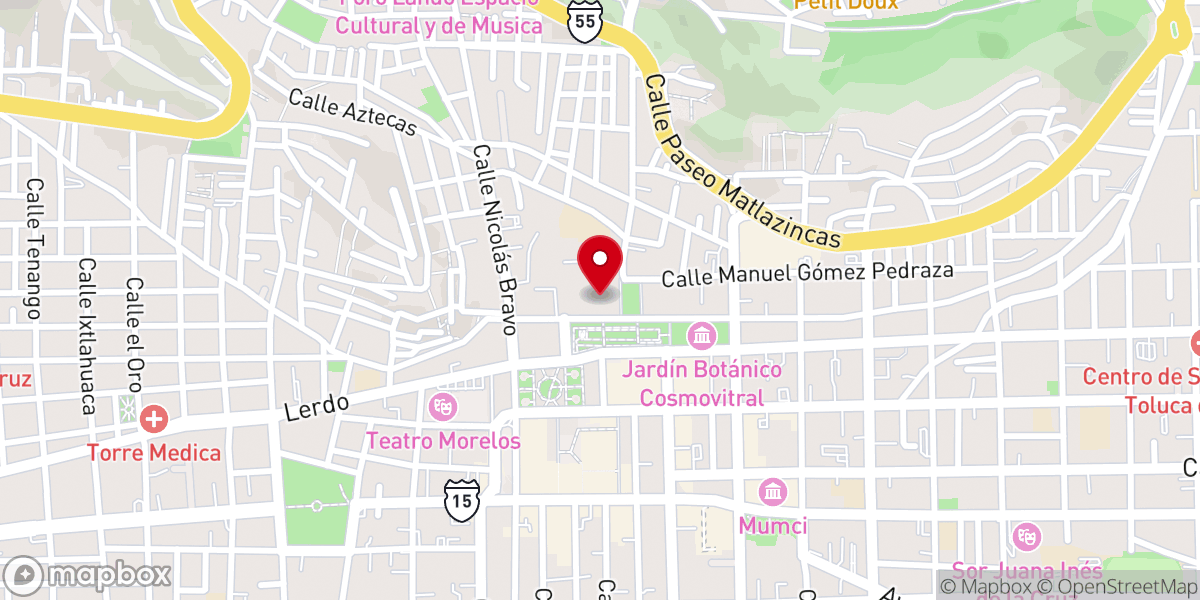 Map showing location of Iglesia del Carmen