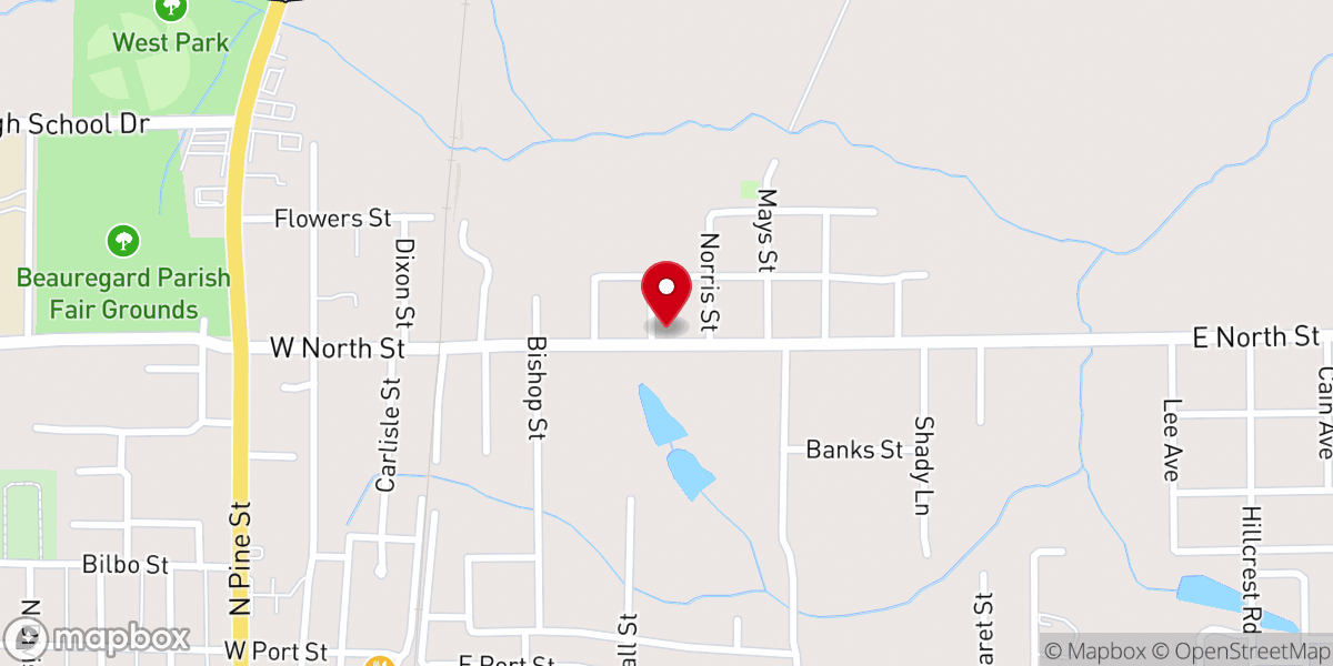 Map showing location of Norris Memorial Church of God In Christ