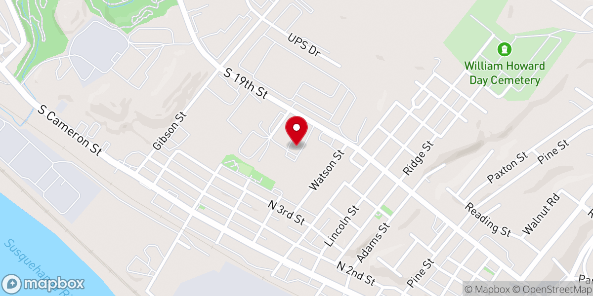 Map showing location of The First Baptist Church of Steelton
