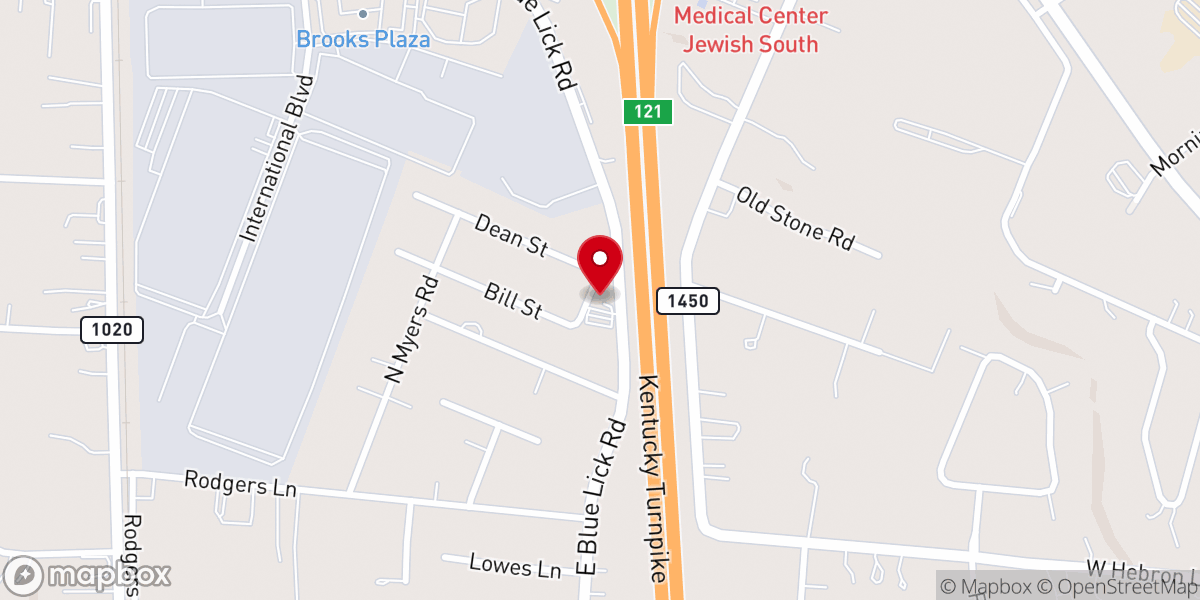 Map showing location of Knopp Ave Holy Baptist Church