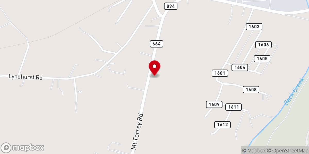 Map showing location of Lynside Mennonite Church