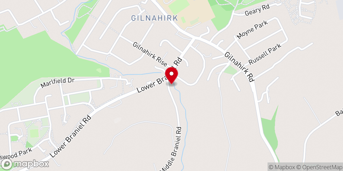 Map showing location of Gilnahirk Baptist Church