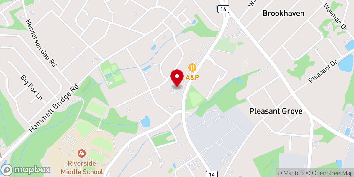 Map showing location of Good News Baptist Church