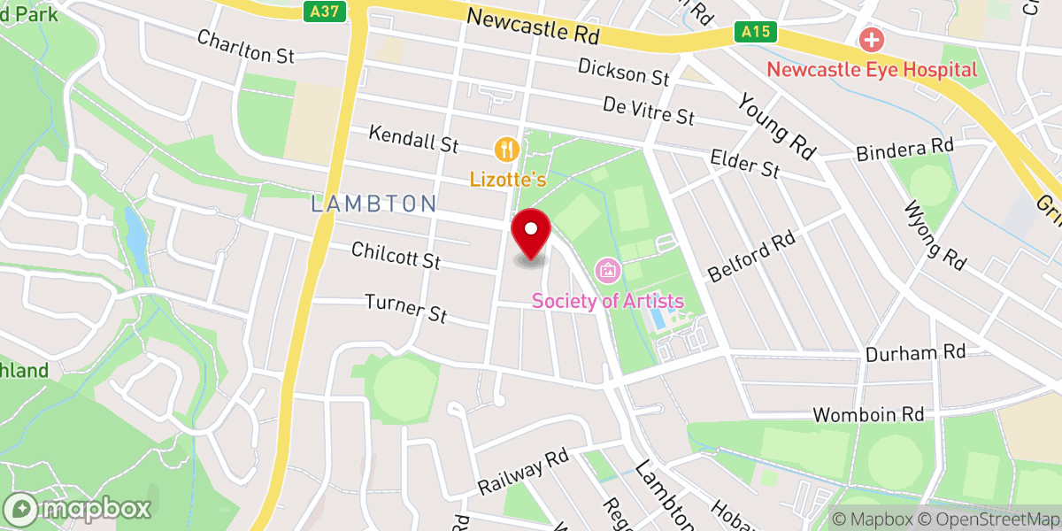 Map showing location of Lambton Anglican Parish