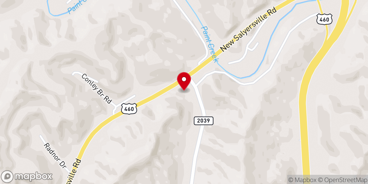 Map showing location of Rock House Freewill Baptist Church