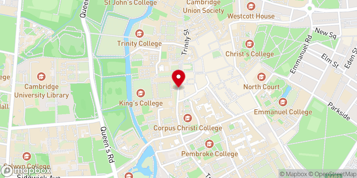 Map showing location of Cambridge Alumni Tours
