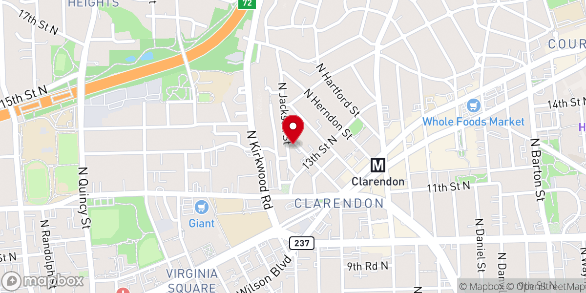 Map showing location of Clarendon Presbyterian Church